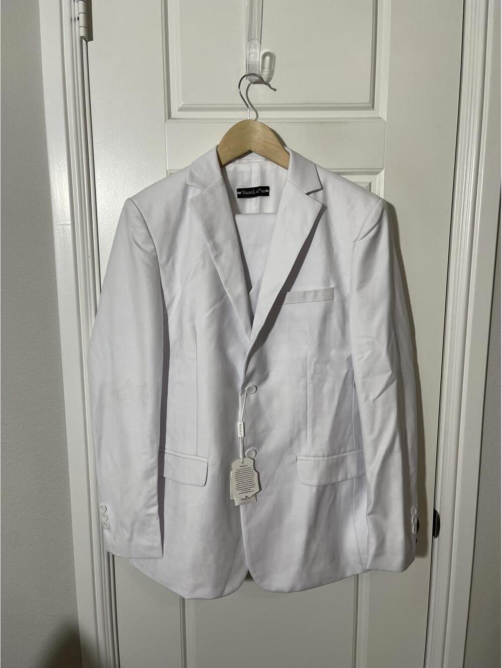Boys White 5 Piece Suit Size 18 – Wedding Formal Tuxedo K16